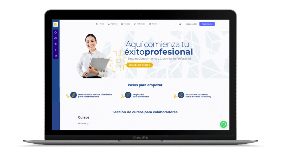 mockup web academy e-elarning